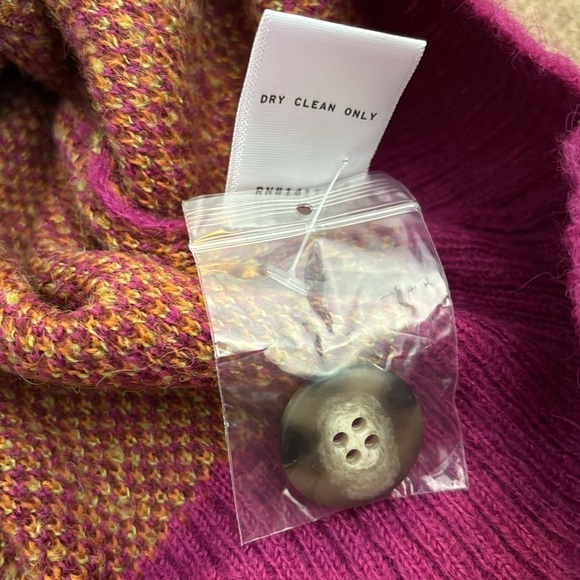 New DAYDREAMER Fuchsia Sunset Argyle Cardigan Size Small - Picture 7 of 9